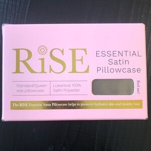 RISE Essential Satin Pillowcase Standard/Queen 20”x30” Charcoal Grey NEW in Box